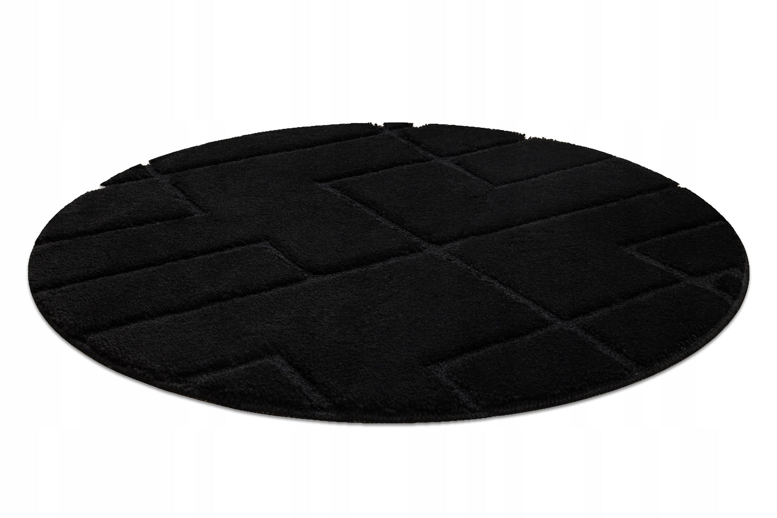 BATHROOM RUG circle 50 cm LINES BLACK NON-SLIP SOFT #KPL277 Manufacturer code KPL277