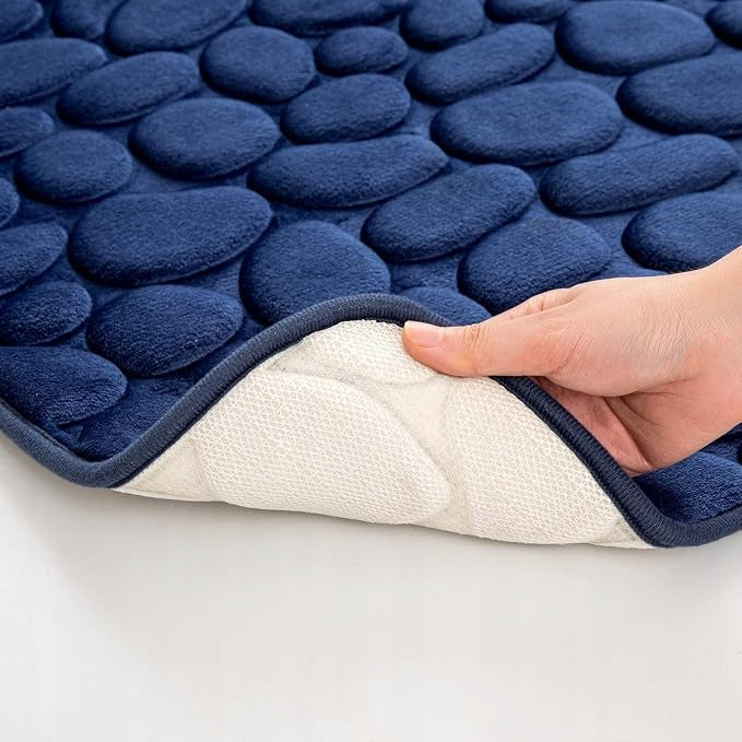 BATHROOM RUGS NAVY BLUE NON-SLIP SET OF 2 SOFT Product width 50 cm
