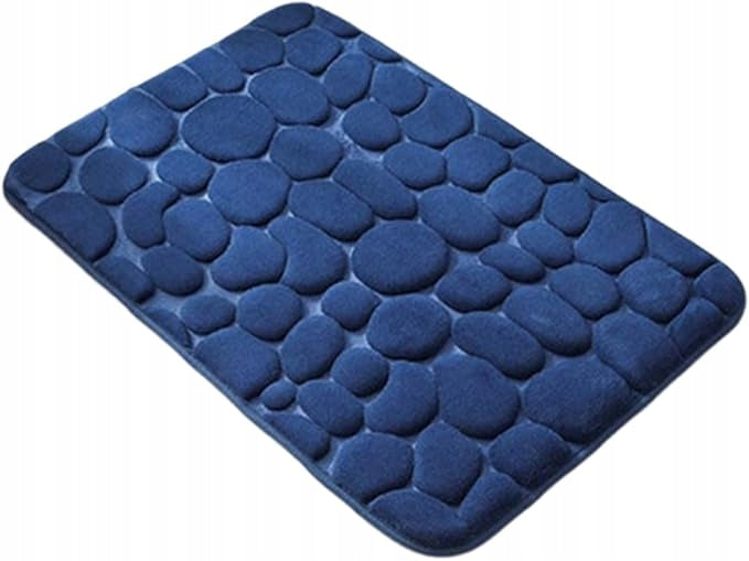 BATHROOM RUGS NAVY BLUE NON-SLIP SET OF 2 SOFT