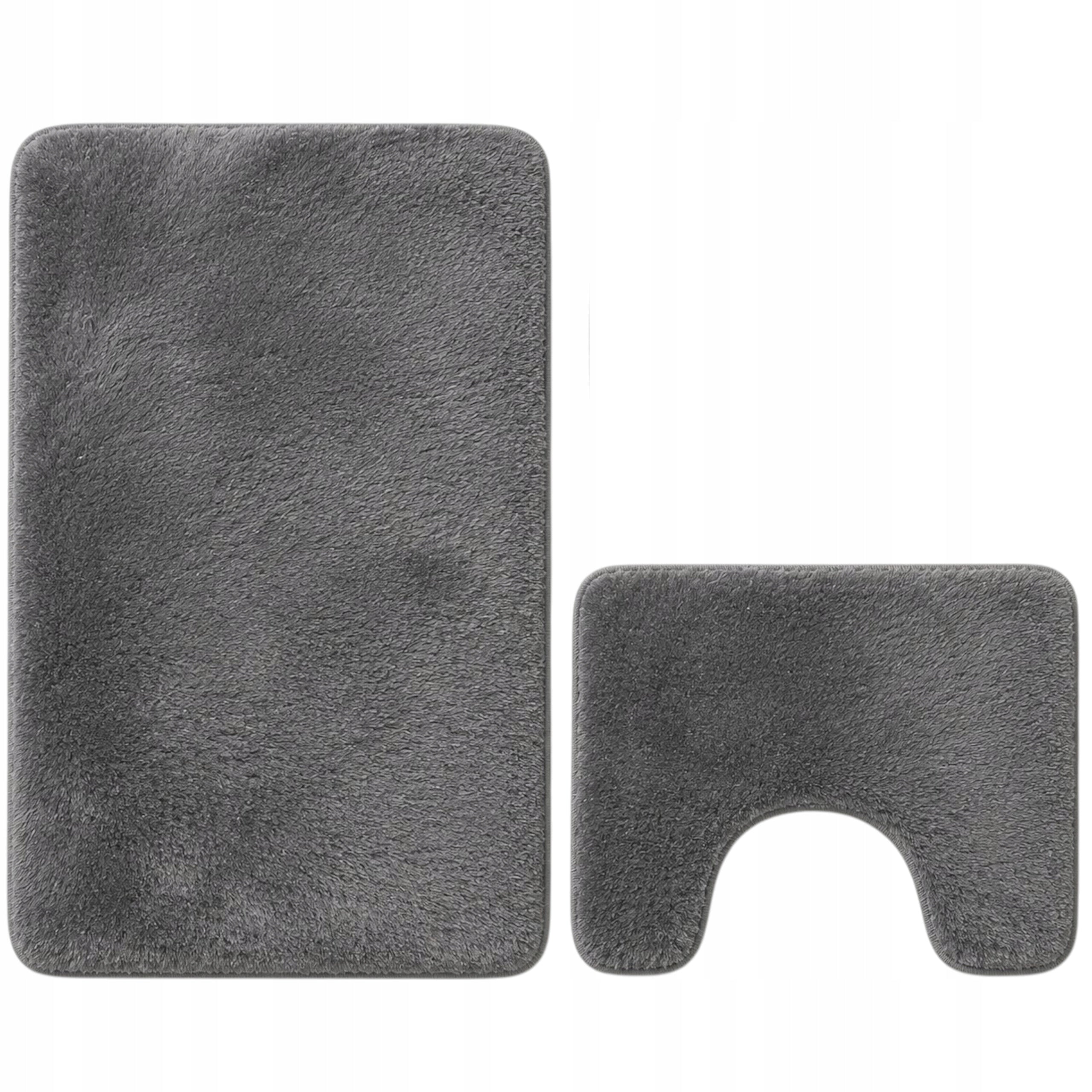 BATHROOM RUGS NON-SLIP SET 2 PIECE GREY QUICK DRYING Packaging status original