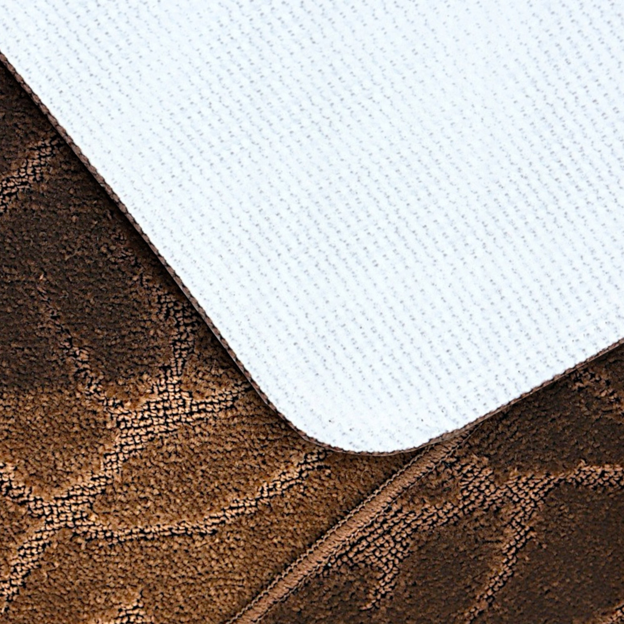 BATHROOM RUGS NON-SLIP SET OF 2 MODERN BROWN Product width 50 cm