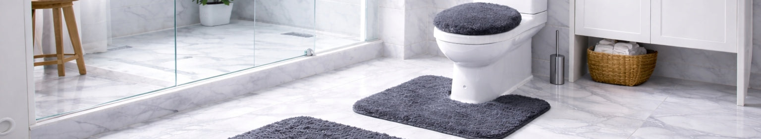 BATHROOM RUGS SET NON-SLIP SET 3IN1 BOARD COVER Manufacturer code WYCIĘCIE WC + NAKŁADKA NA DESKĘ GUMKI MIĘKKIE