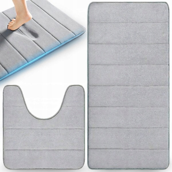 BATHROOM RUGS SET OF 2IN1 ABSORBENT MAT NON-SLIP RUG 2 PIECES