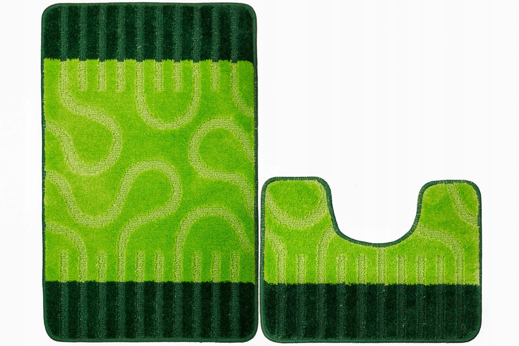 BATHROOM RUGS SOFT NON-SLIP RONDA GREEN 2-cz SET