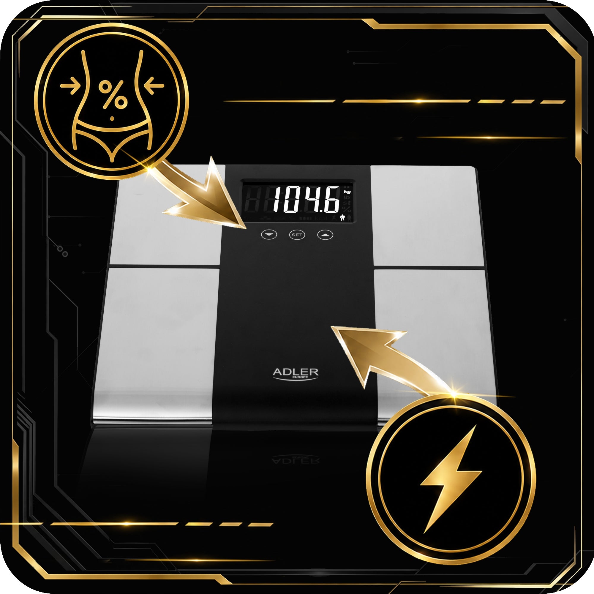 BATHROOM SCALE ANALYTICAL ELECTRONIC 225KG SMART MUSCLE BMI GLASS Packaging status original