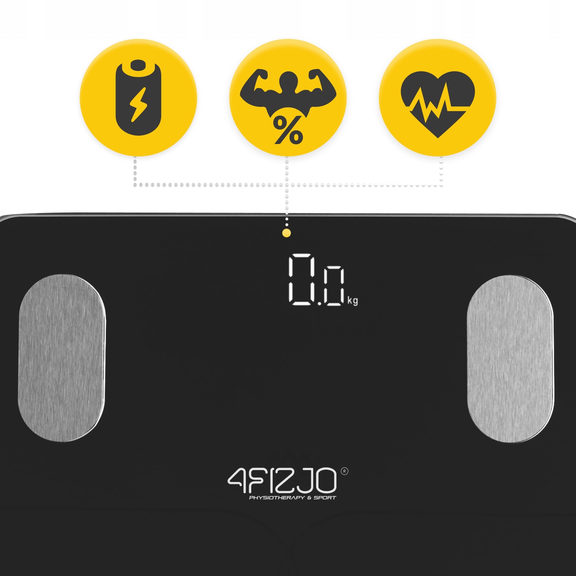 BATHROOM SCALE ANALYTICAL ELECTRONIC BLUETOOTH GLASS BMI SMART LITE Manufacturer code Analityczna waga łazienkowa SCALE04