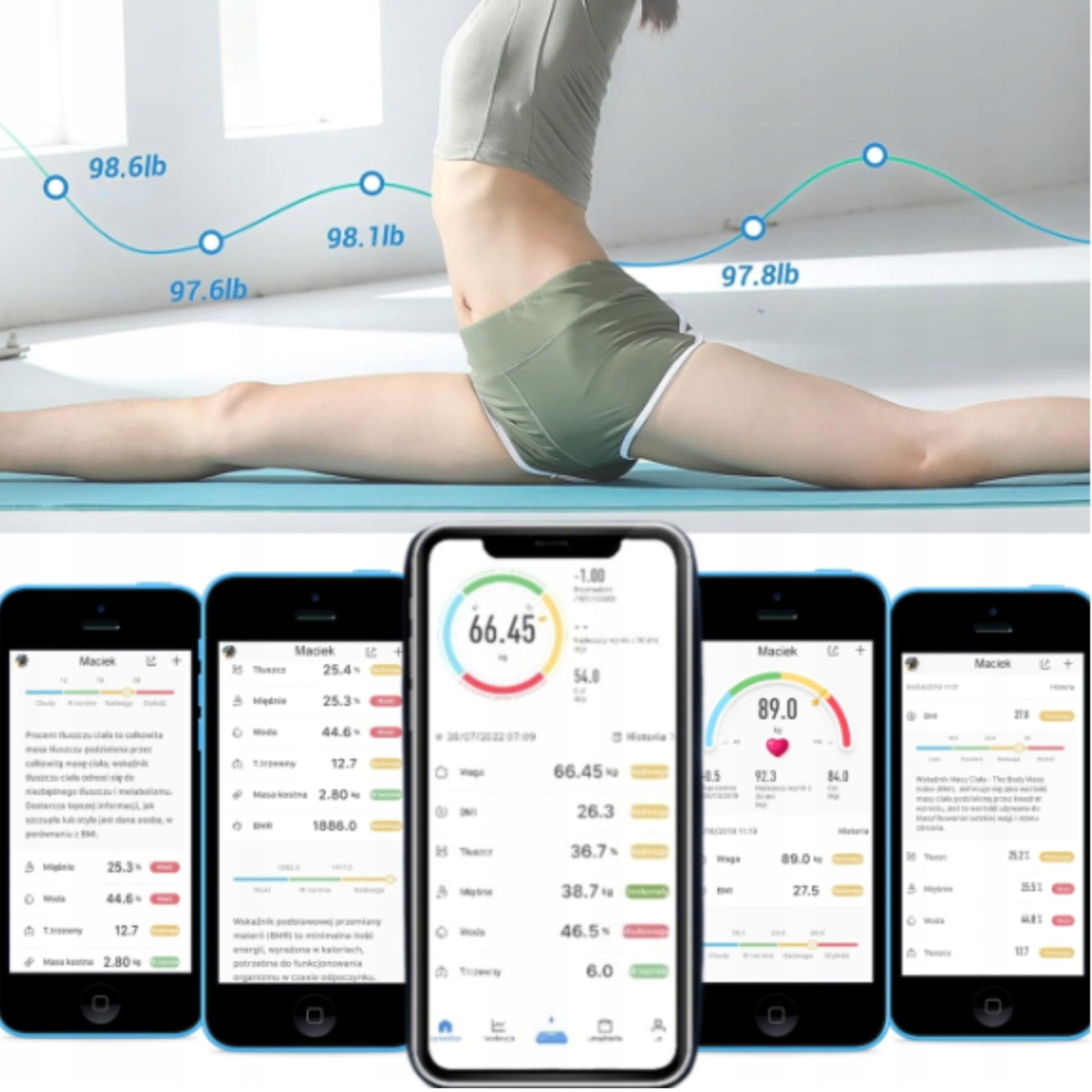 BATHROOM SCALE ANALYTICAL ELECTRONIC BMI BLUETOOTH 180KG SMART 25in1 Brand no brand