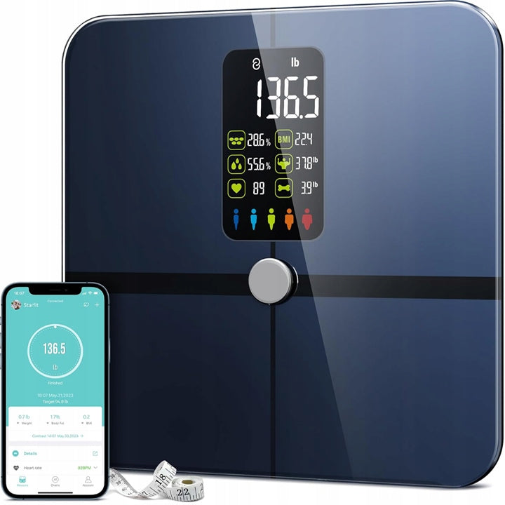 BATHROOM SCALE ANALYTICAL ELECTRONIC BMI FAT APPLICATION in Polish