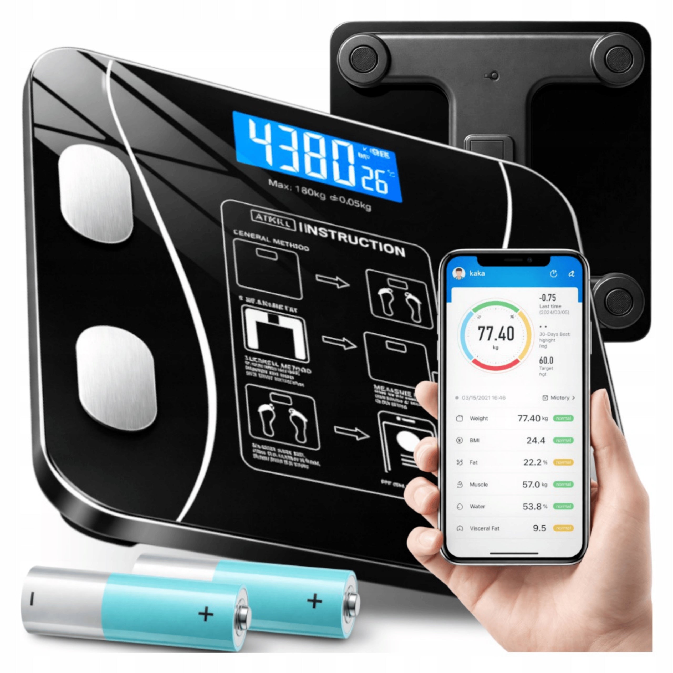 BATHROOM SCALE ANALYTICAL ELECTRONIC SMART+ APPLICATION in Polish BMI