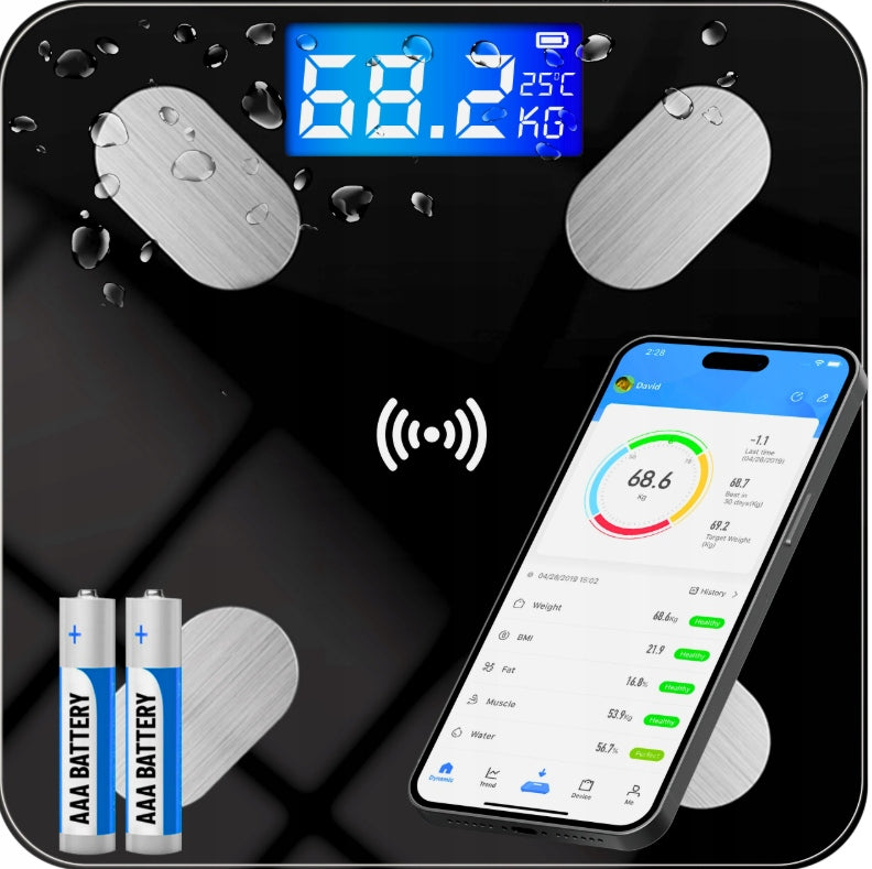 BATHROOM SCALE ANALYTICAL ELECTRONIC SMART APPLICATION in Polish BMI