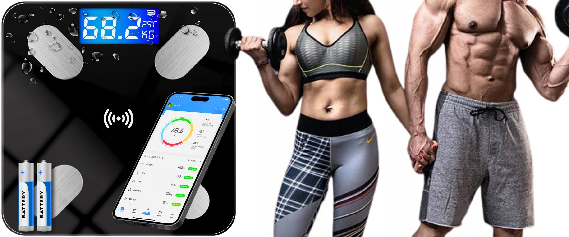 BATHROOM SCALE ANALYTICAL SLIM 180KG SMART+ 25in1 Brand no brand
