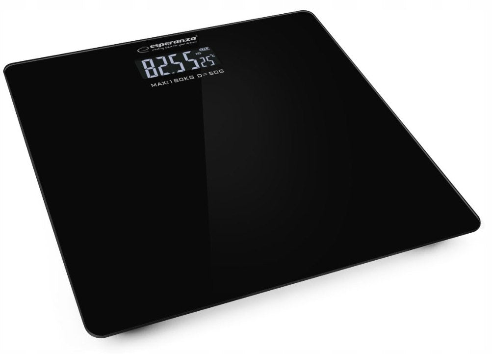 BATHROOM SCALE DIGITAL ELECTRONIC TEMPERED GLASS SLIM XL 180KG BLACK Brand Esperanza