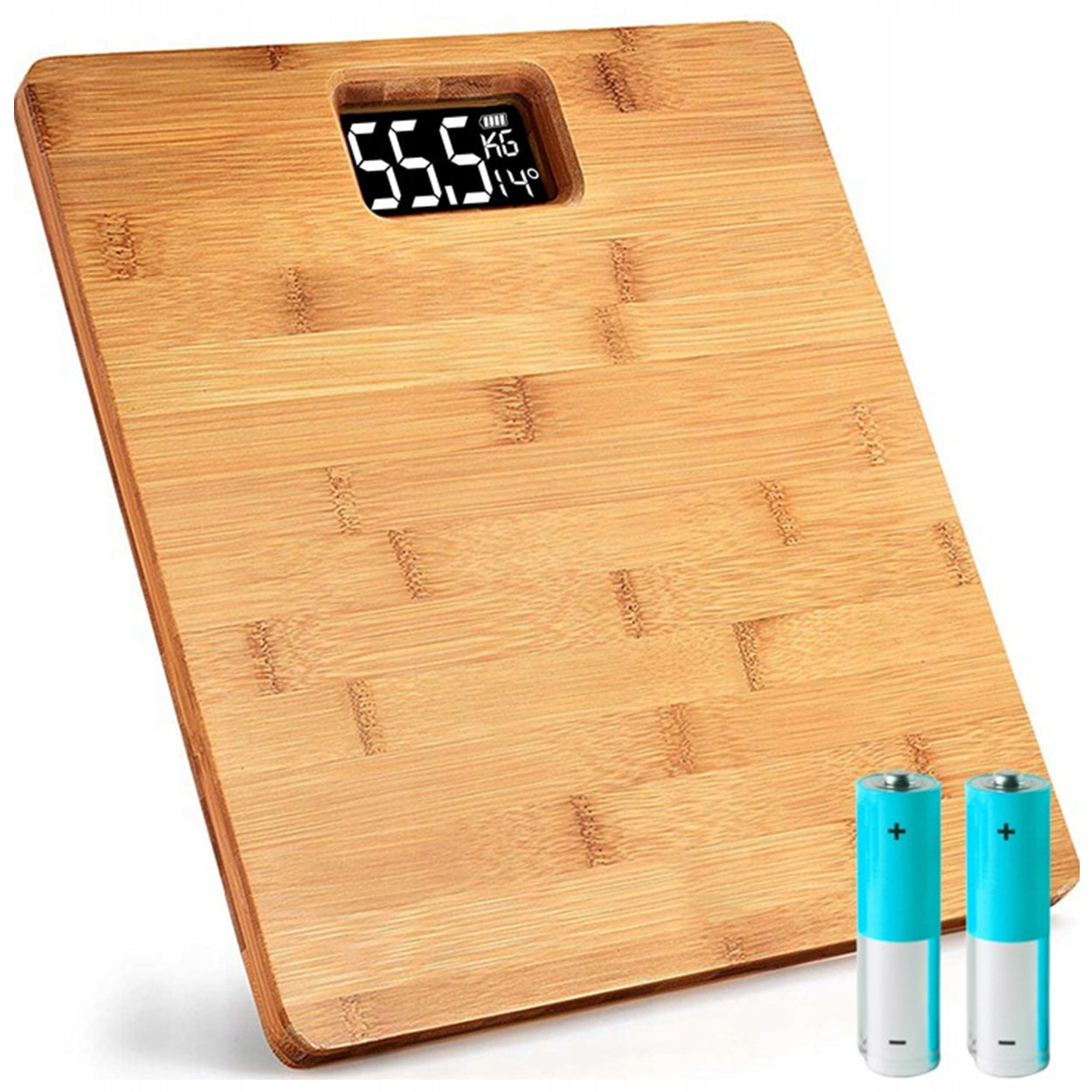BATHROOM SCALE ELECTRONIC BAMBOO CLASSIC NON-SLIP 180 KG