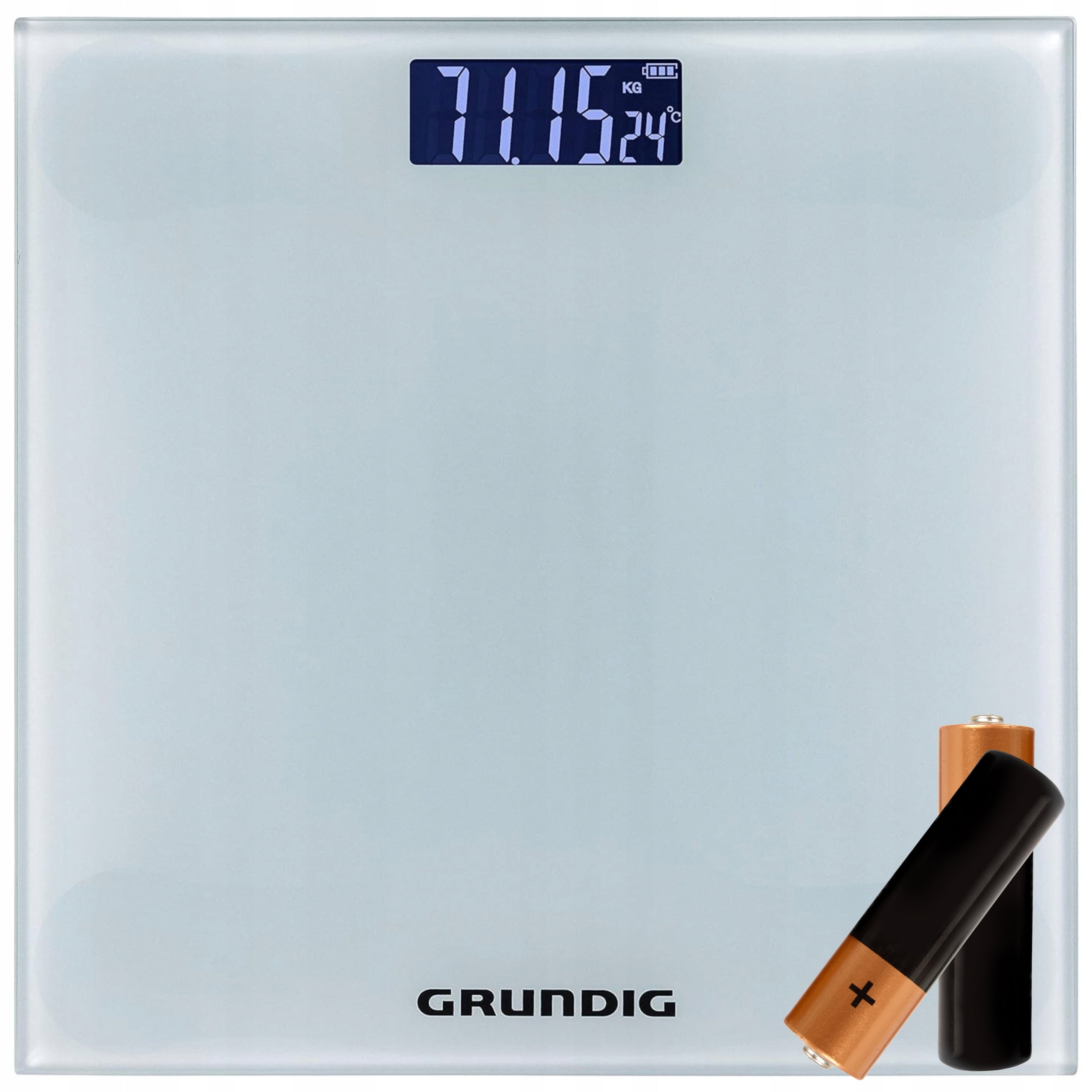 BATHROOM SCALE ELECTRONIC GLASS LCD PRECISION 180KG GRUNDIG BATTERIES