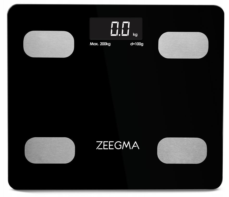 BATHROOM SCALE GLASS ANALYTICAL ZEEGMA 17 IN 1 APP ANDROID iOS BT Brand Zeegma