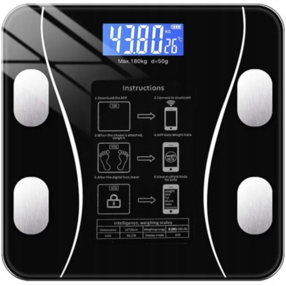 BATHROOM SCALE LCD - ANALYTICAL MAX 180KG 8 DIFFERENT PARAMETERS