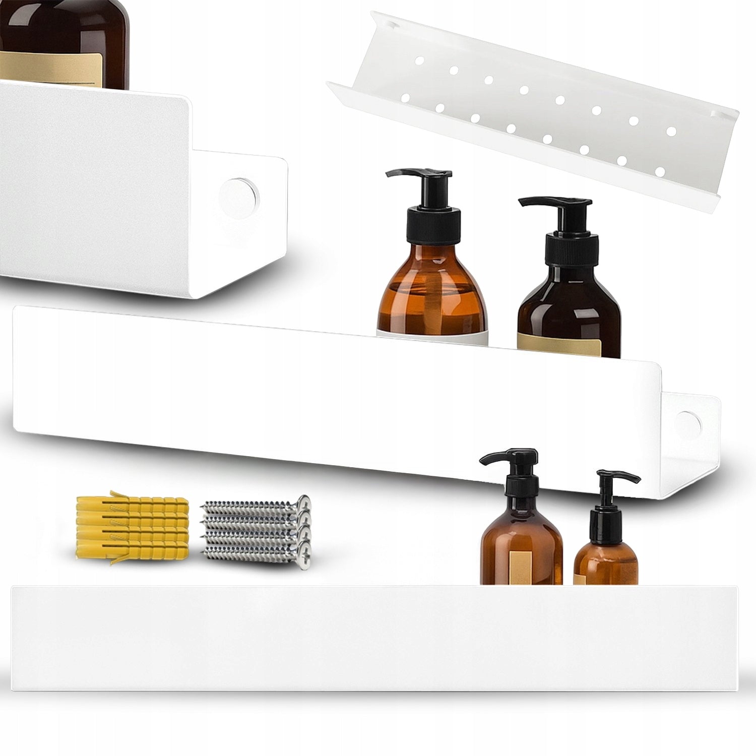 BATHROOM SHELF HANGING LOFT WALL SHOWER BATH METAL 40cm