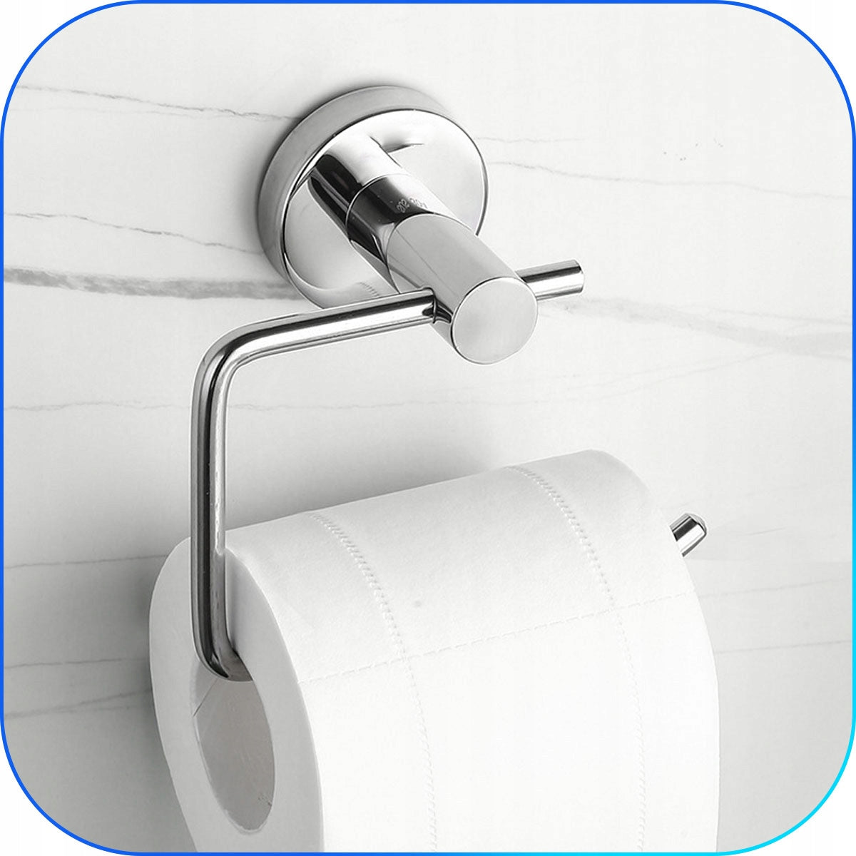BATHROOM TOILET PAPER HANGER HOLDER WALL MOUNTED SATIN STEEL Product height 9.5 cm