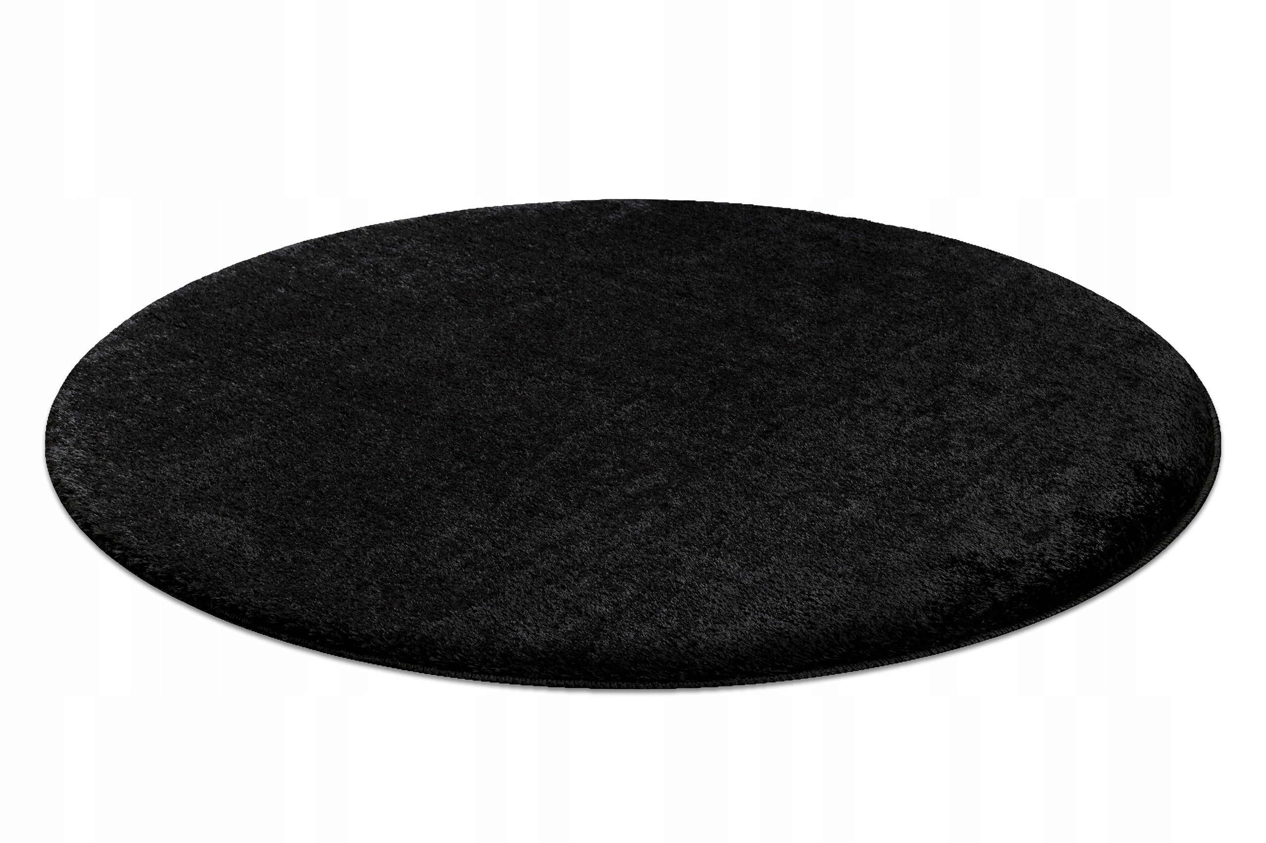 BATHROOM rug, circle 100 cm, SMOOTH, SOLID black, ANTI-SLIP #KPL223 EAN (GTIN) 5906580064324