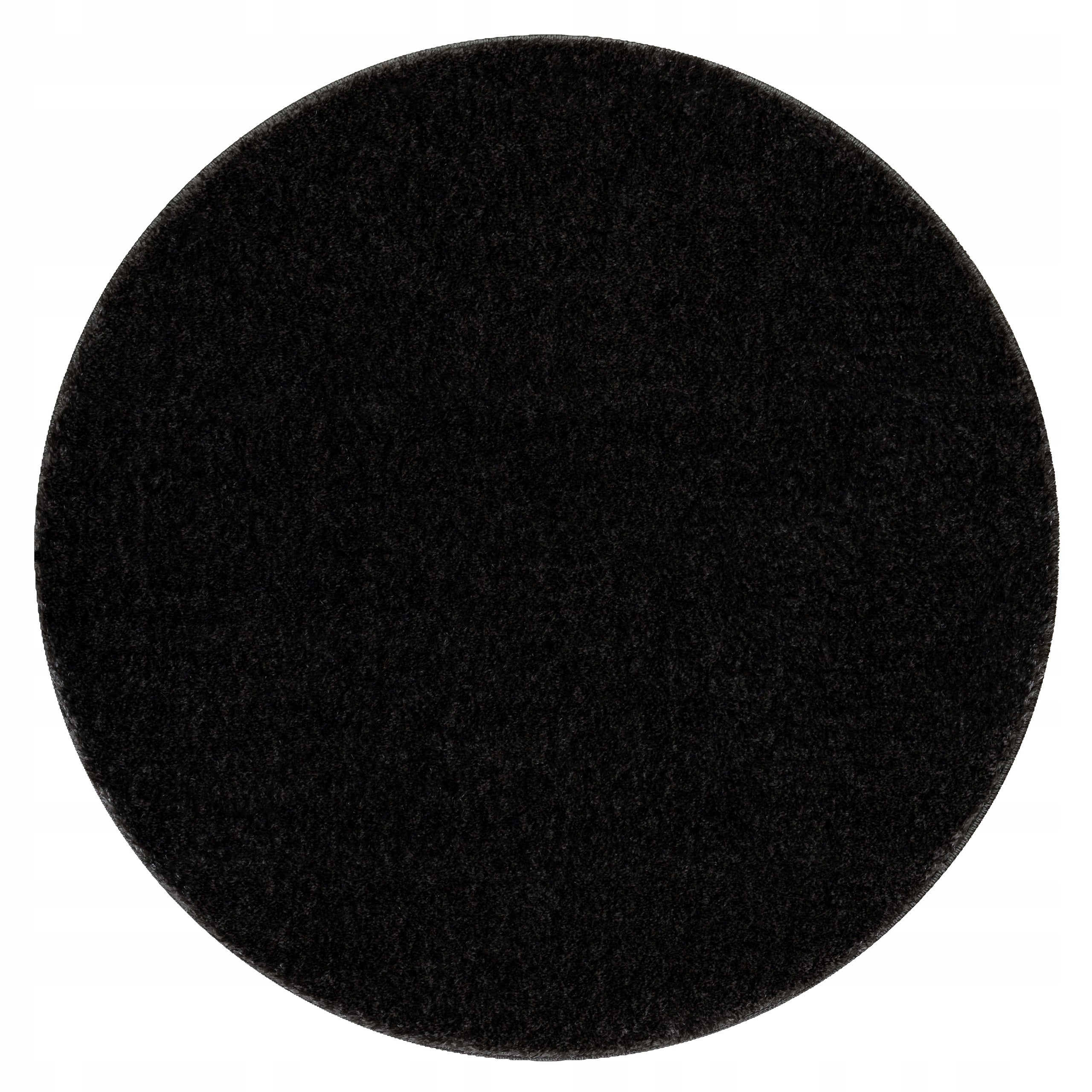 BATHROOM rug, circle 100 cm, SMOOTH, SOLID black, ANTI-SLIP #KPL223