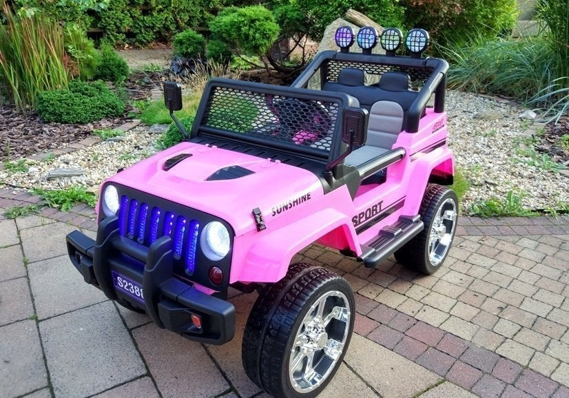 BATTERY CAR JEEP S2388 BABY CAR 4X4 PILOT EVA LEATHER Color pink