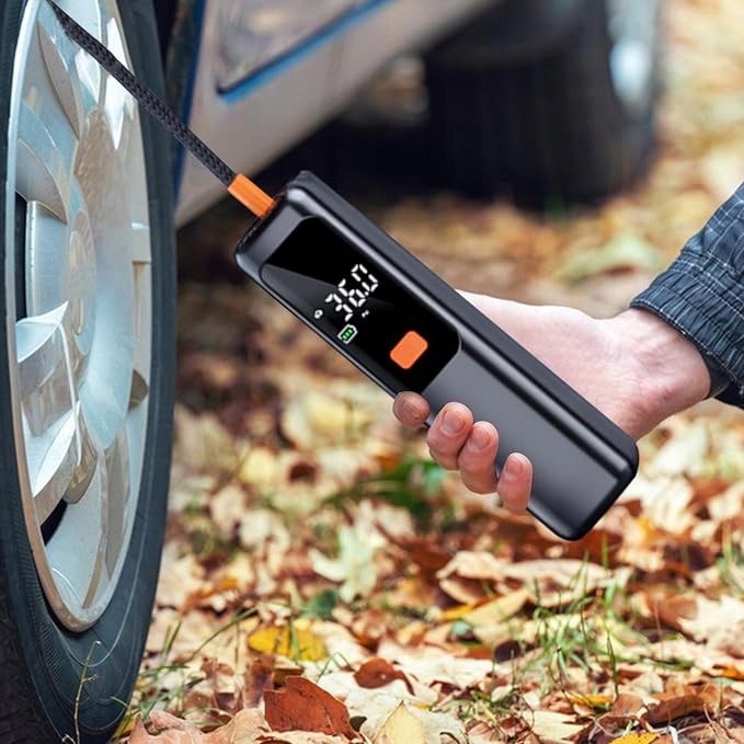 BATTERY COMPRESSOR PORTABLE PUMP FOR CAR BIKE MATTRESS BALL Maximum pressure 11 bar
