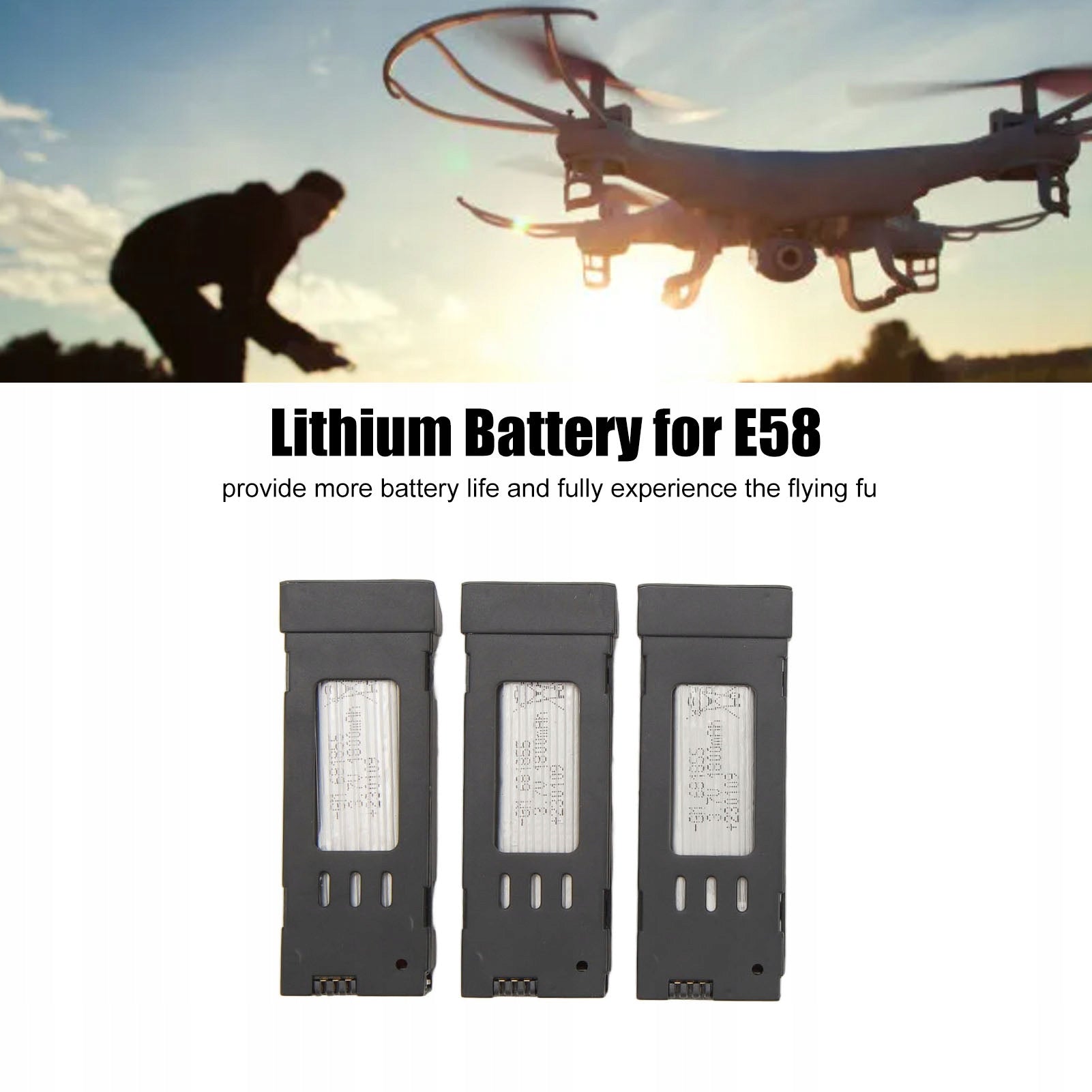 BATTERY DRONE BATTERY E58 1800MAH 3,7V 3PCS Model DRON A5S