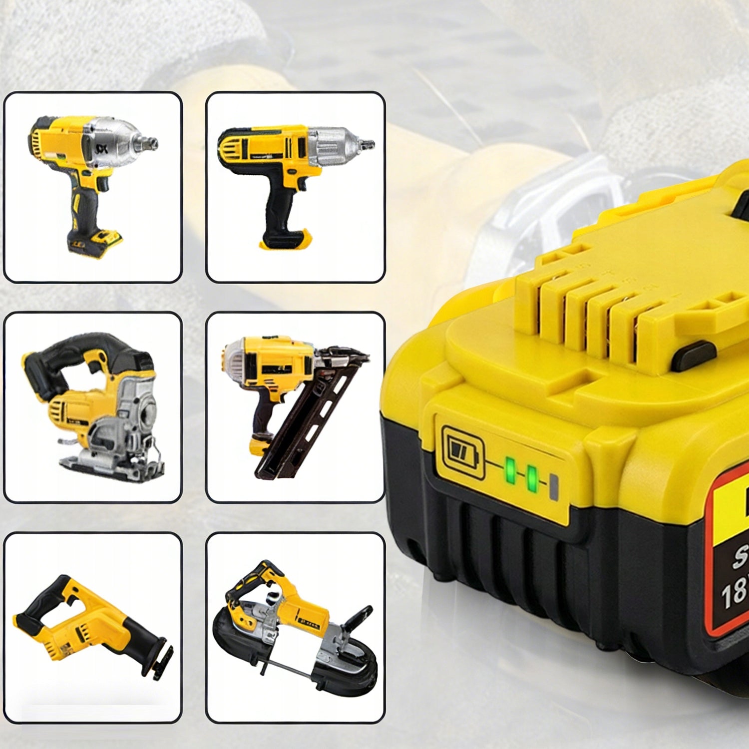 BATTERY FOR DEWALT 18V 5000MAH FAST CHARGING AND NO MEMORY EFFECT Battery capacity 5 Ah