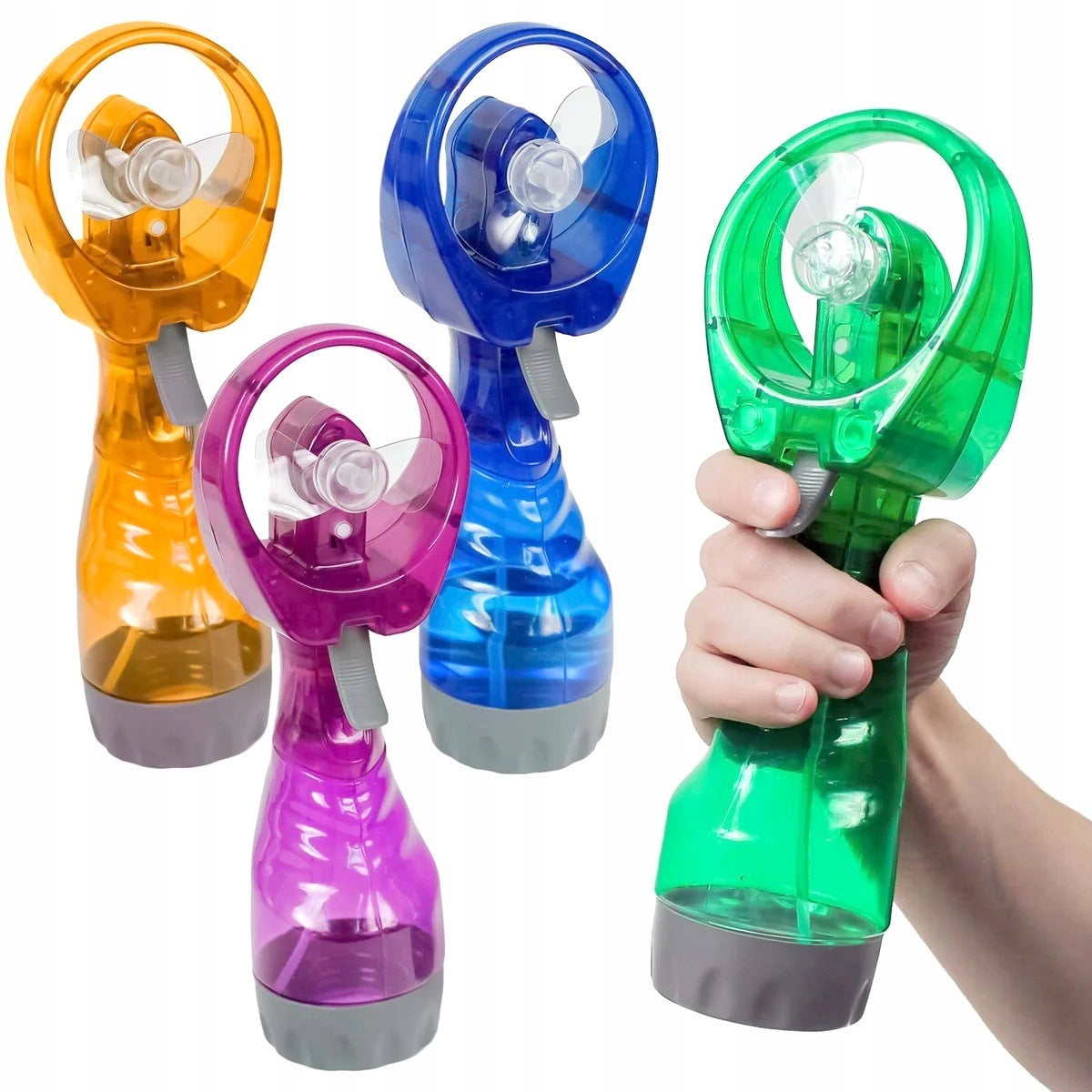 BATTERY OPERATED FAN WITH WATER MIST DESK FAN PORTABLE FAN Dominant color multicolor