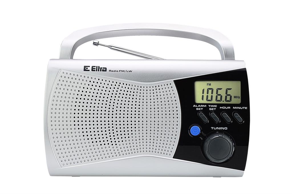 BATTERY OPERATED NETWORK KITCHEN RADIO SILVER PORTABLE
