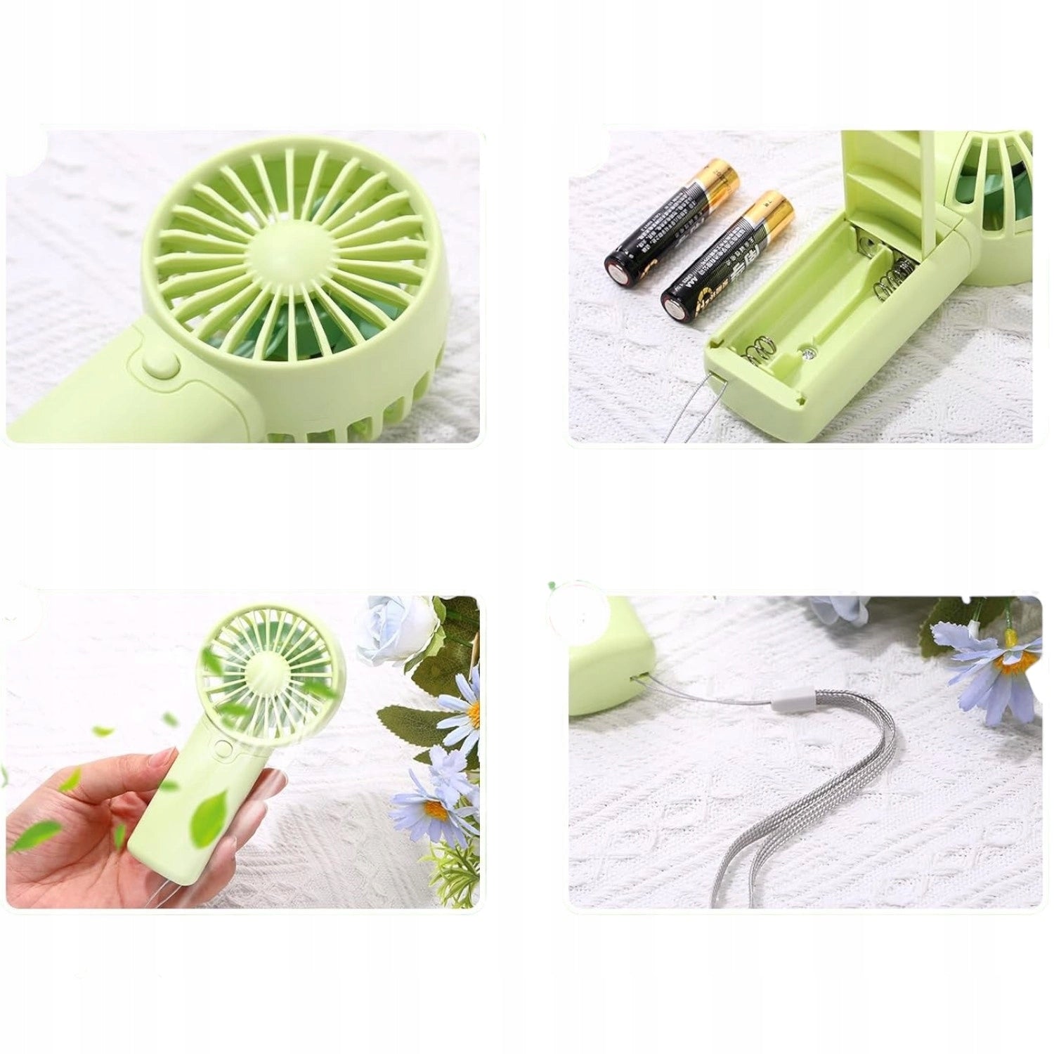 BATTERY OPERATED PORTABLE FAN MINI WINDMILL QUIET COOLS 14CM Dominant color multicolor