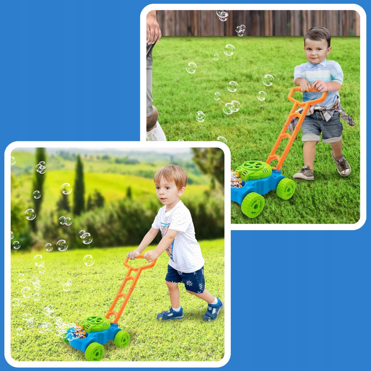 BATTERY OPERATED SOAP BUBBLE MOWER BUBBLE MACHINE FOR CHILDREN + LIQUID EAN (GTIN) 5906186319354