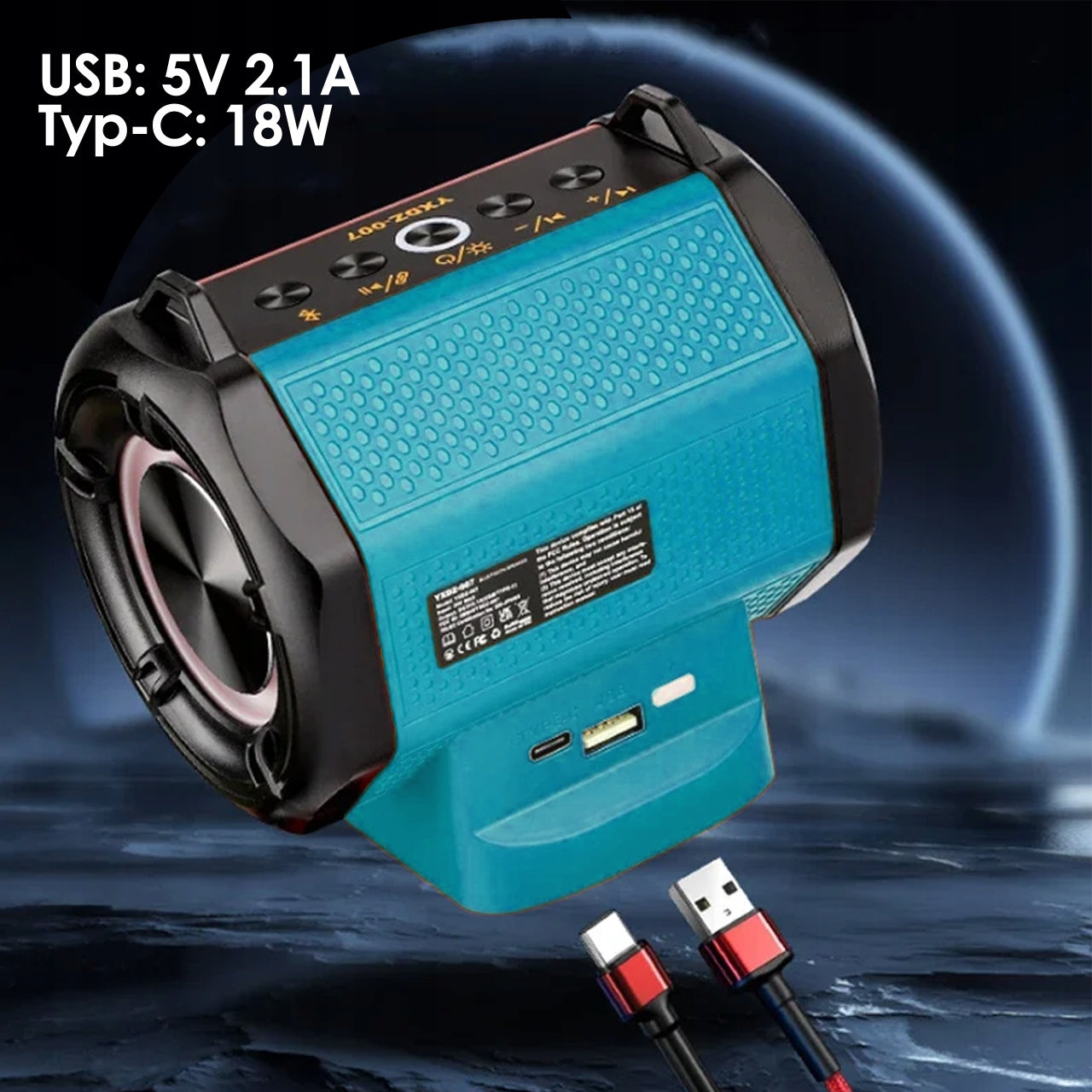 BATTERY-OPERATED SPEAKER MOCK-UP BLUETOOTH BATTERY 18V Color blue
