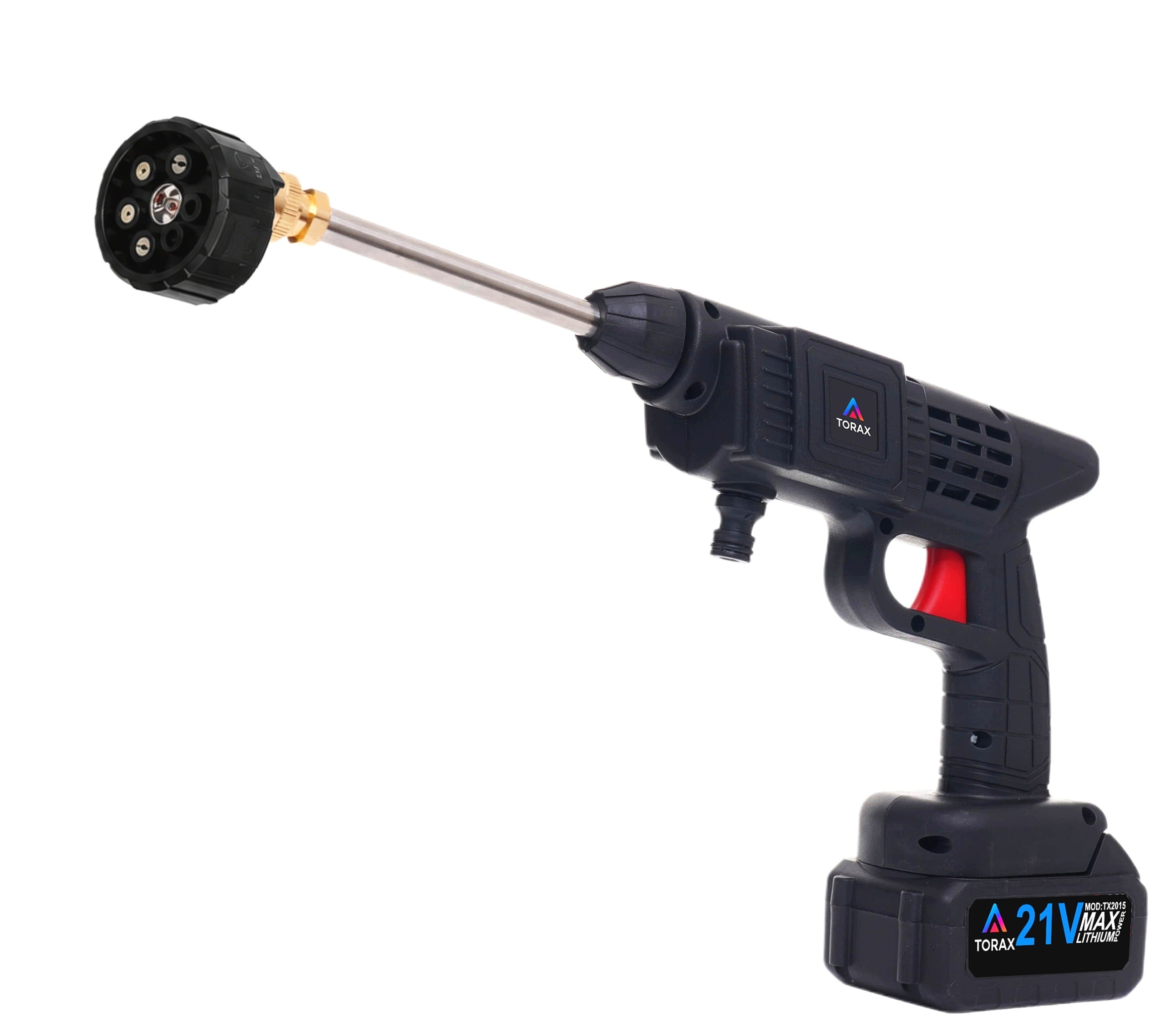 BATTERY PRESSURE WASHER FOR GARDEN WINDOWS AND CUBES MULTI NOZZLE 2x2aku Packaging status original