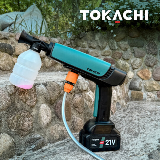 BATTERY PRESSURE WASHER MULTI NOZZLE POWERFUL 60bar FOR GARDEN 2xAKU 4Ah Packaging status original