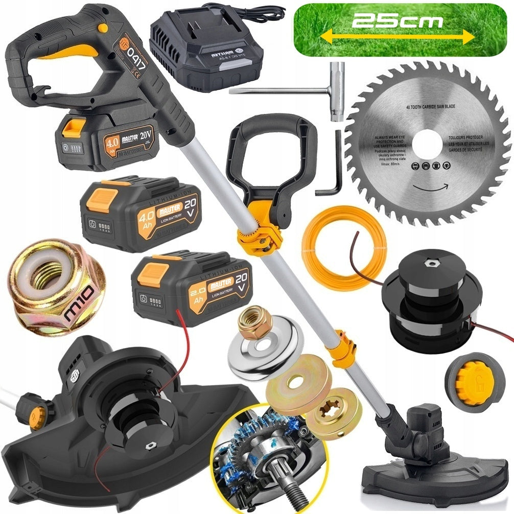 BATTERY TRIMMER GARDEN SCYTHE DIY PRO MP0417 +head