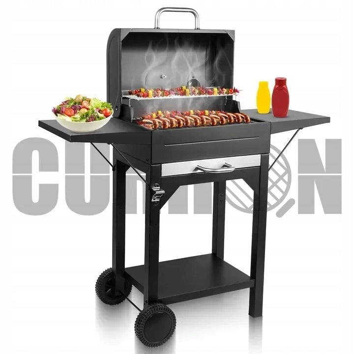 BBQ Charcoal Grill with Lid Thermometer Wheels Ashtray 2 Grates Manufacturer code Grill Węglowy 112425