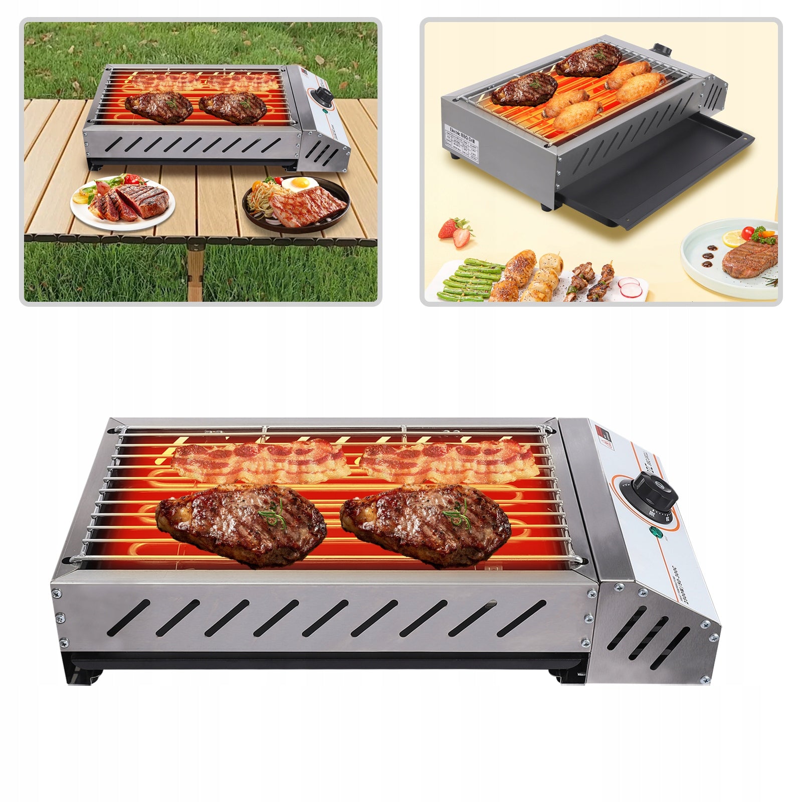 BBQ Grill, Electric Portable Barbecue Grill, Electric Griller 2.5KW Power rating 2500 W