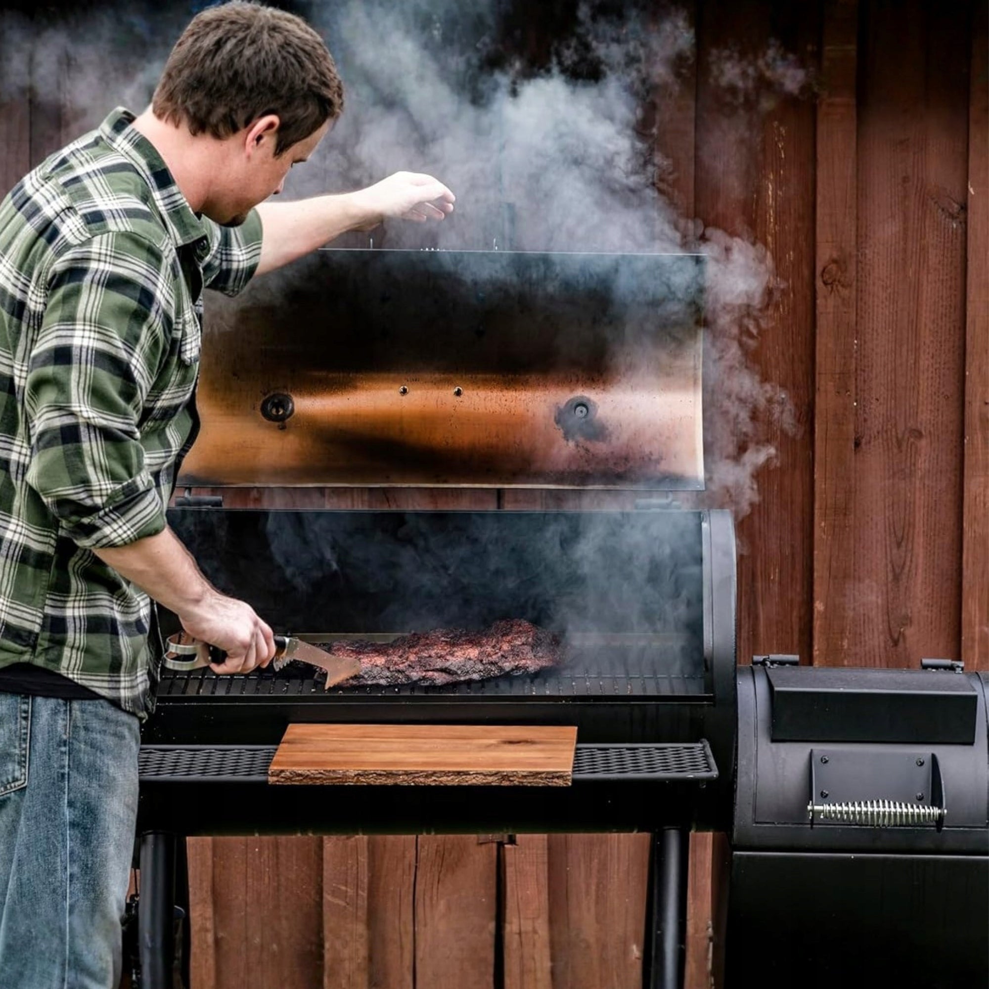 BBQ Grill with Smokehouse Oklahoma Joe's Highland Offset Smoker Large 5800cm² Grate length 44 cm