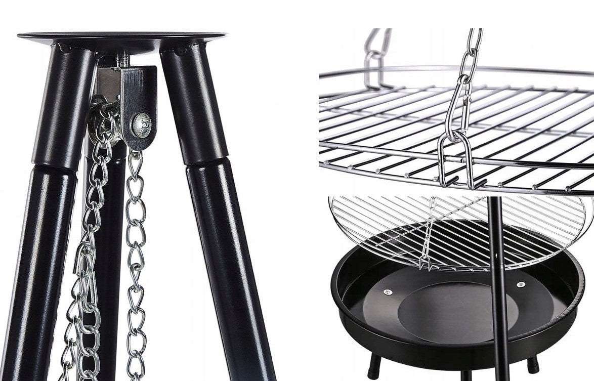 BBQ TRIPOD HANGING GARDEN FIRE PIT LARGE WITH GRATE 50 CM Manufacturer code GRILL TRÓJNÓG 412-3D