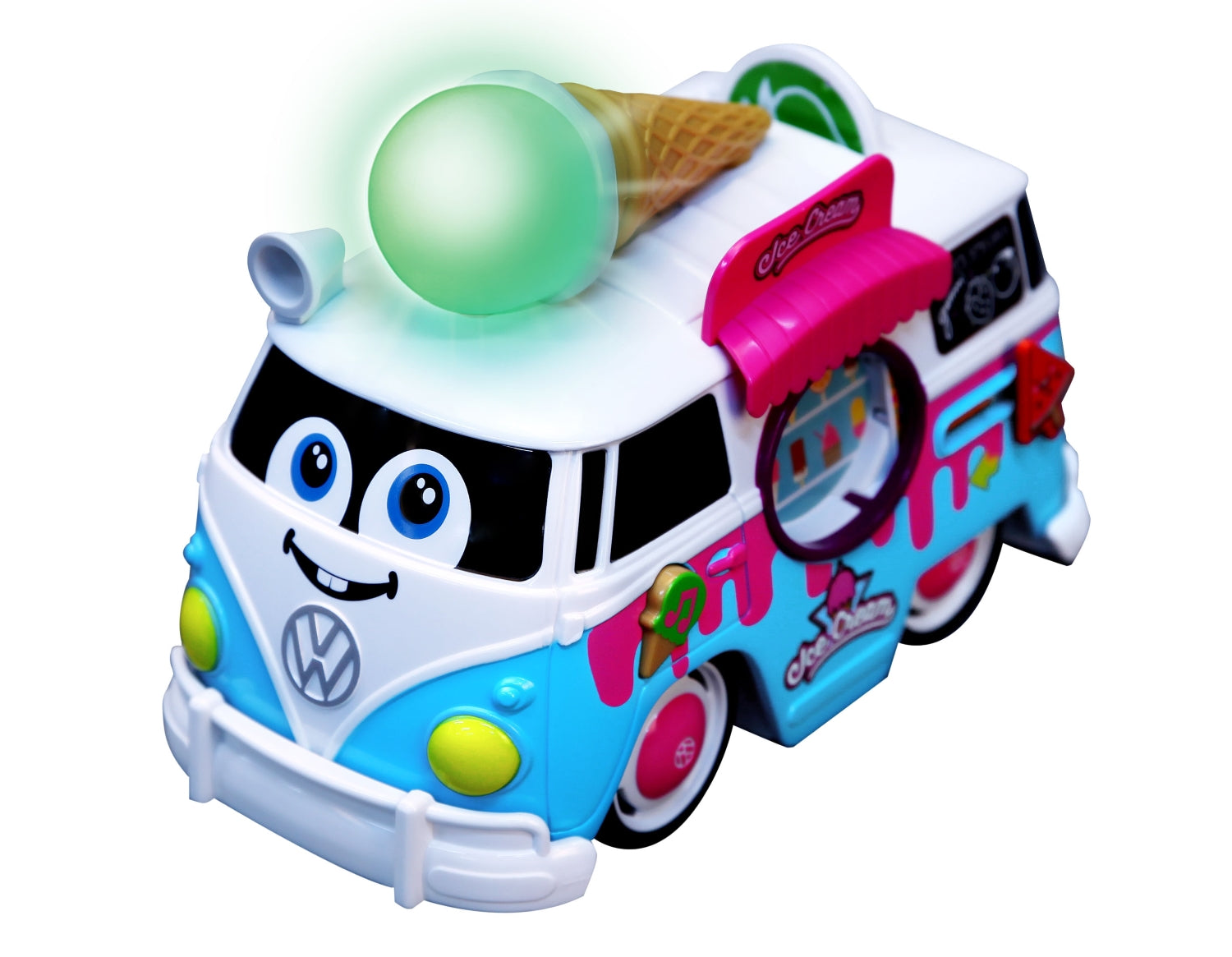 Žaislinis ledų autobusiukas Bburago Junior Volkswagen Magic Ice Cream Bus, 16-88610, LT, LV, EE kalbos