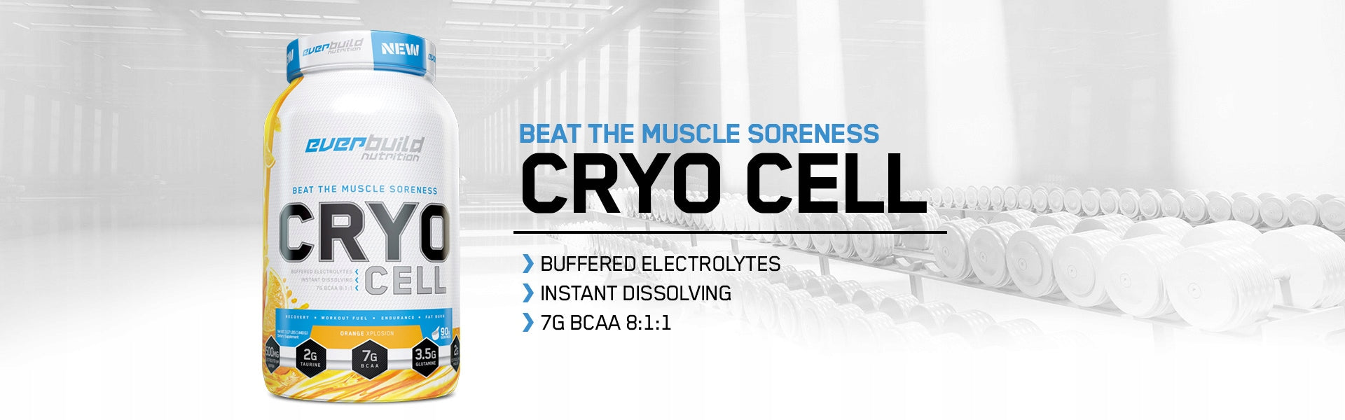 BCAA EVERBUILD Cryo Cell Powder / 90 servings 1.400 kg Everbuild Nutrition Expiration date not specified