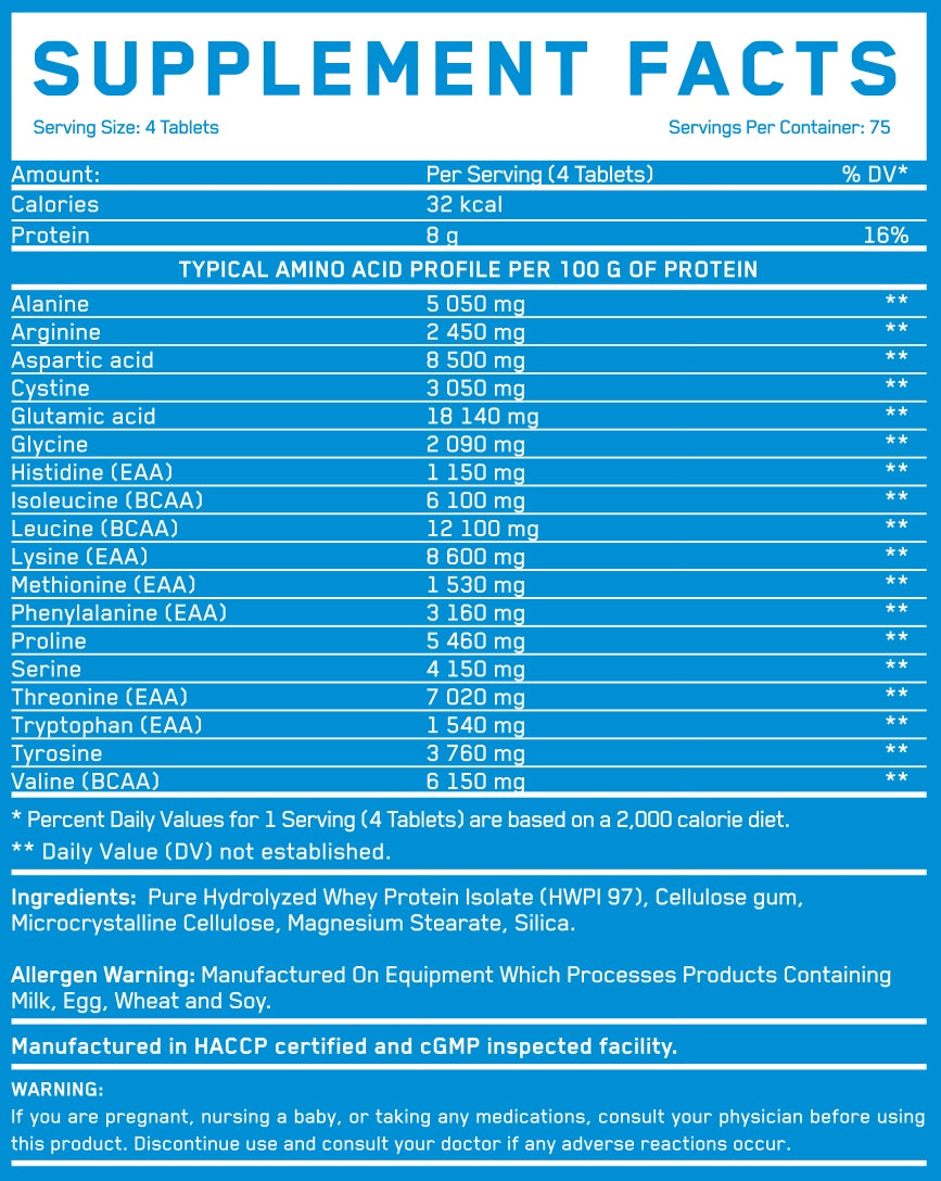 BCAA EVERBUILD Hydrolyzed Whey Amino Hydro capsules / 300 tabl Everbuild Expiration date not specified