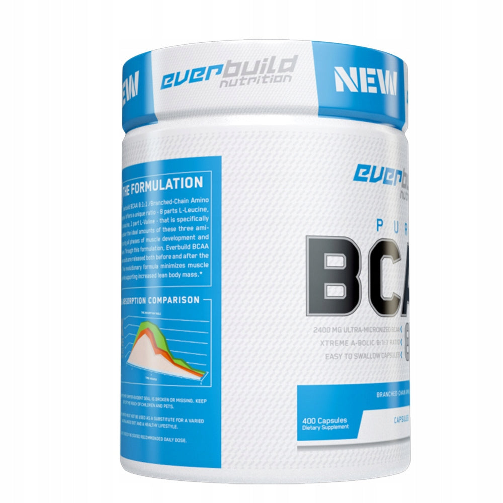 BCAA Everbuild Nutrition capsules 8:1:1 800 mg 400 pcs. Brand Everbuild Nutrition