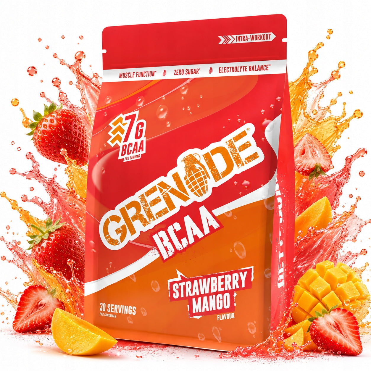 BCAA Grenade Strawberry 390 g branched for regeneration