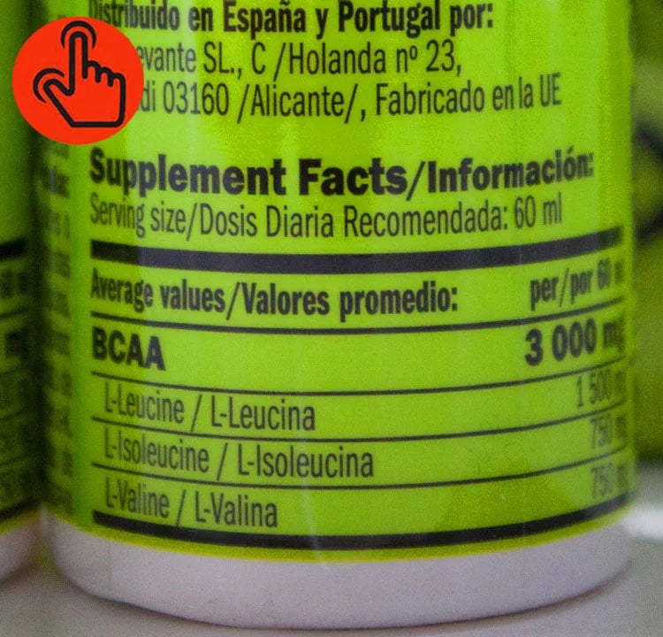 BCAA SHOT 3000 Amix - Powerful Drinking Amino Acids Ampoule LEUCINE VALINE Expiration date at least six months from the date of purchase
