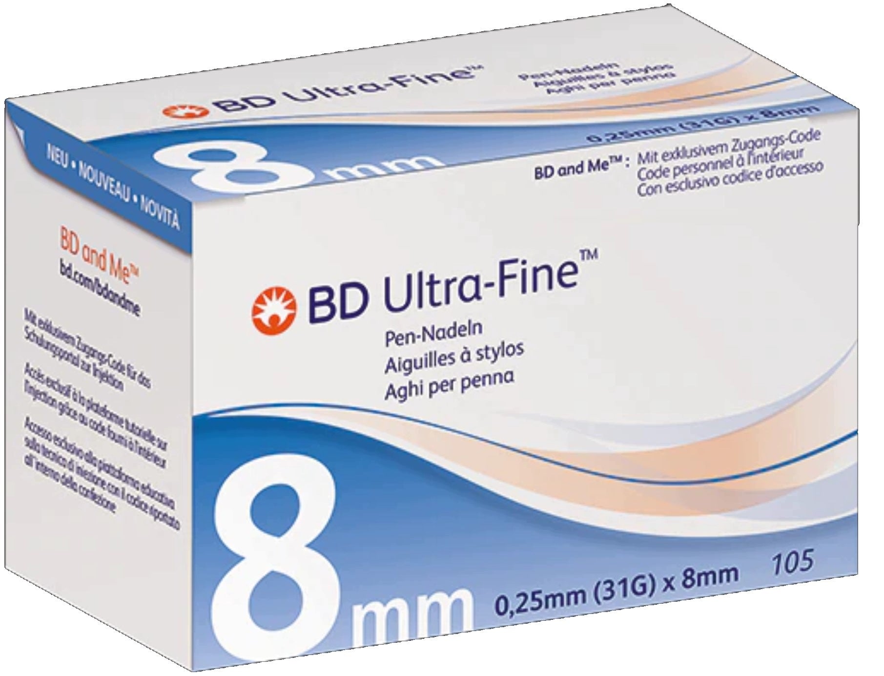 BD Ultra-Fine 31G - 0,25 x 8mm 105pcs