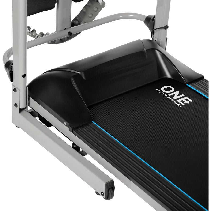 BE4540 Electric Treadmill With Massager ONE FITNESS Additional features speakers transport wheels foldable display