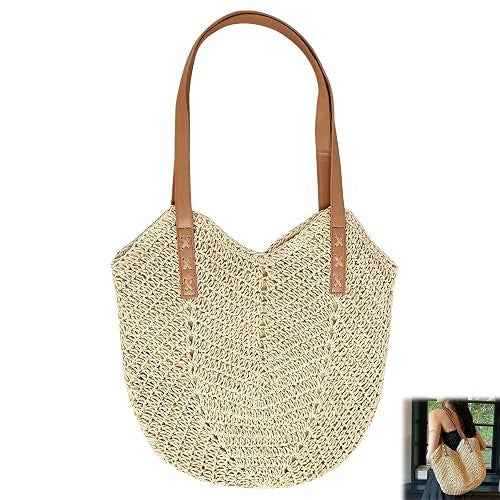 BEACH BAG STRAW HANDWOVEN LARGE FOR BEACH SUMMER TRIP Brand no brand