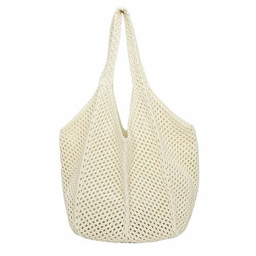 BEACH BAG WOMEN'S CROCHET NET LARGE HOLIDAY PICNIC FOR HOME